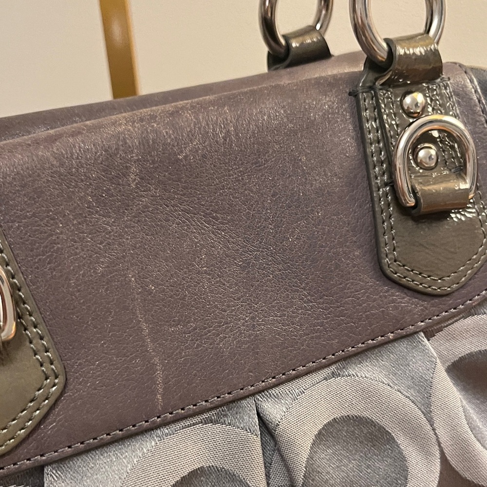 Coach Madison Op Art Dark Grey Sabrina Satchel - Picture 10 of 16